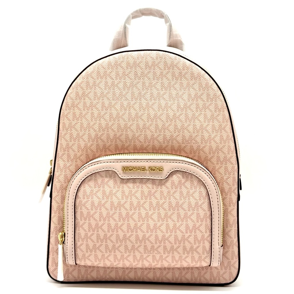 Michael Kors Jaycee Medium Signature Logo Backpack Powder Blush - Picture 2 of 12